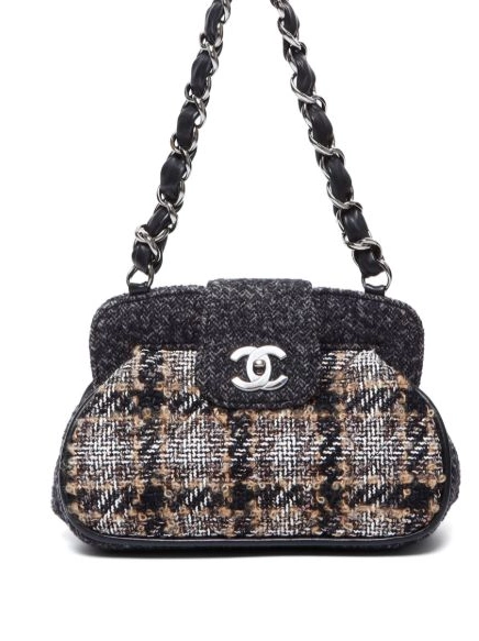 HOT SALE Women CHANEL shoulder bag tweed 2000 CC 0428